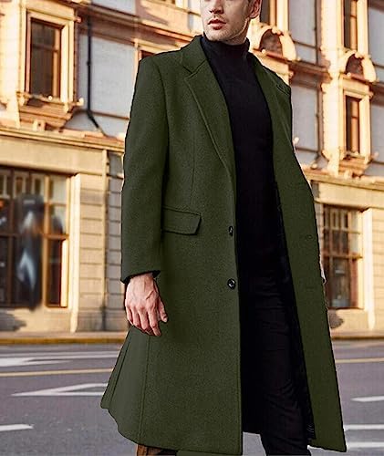 Amazon.com: Sexyshine Men's Trench Coat Slim Fit Notched